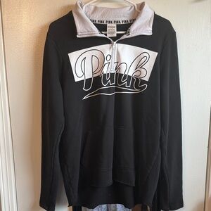 Victoria's Secret Pink Black and White  quarter Zip-Up